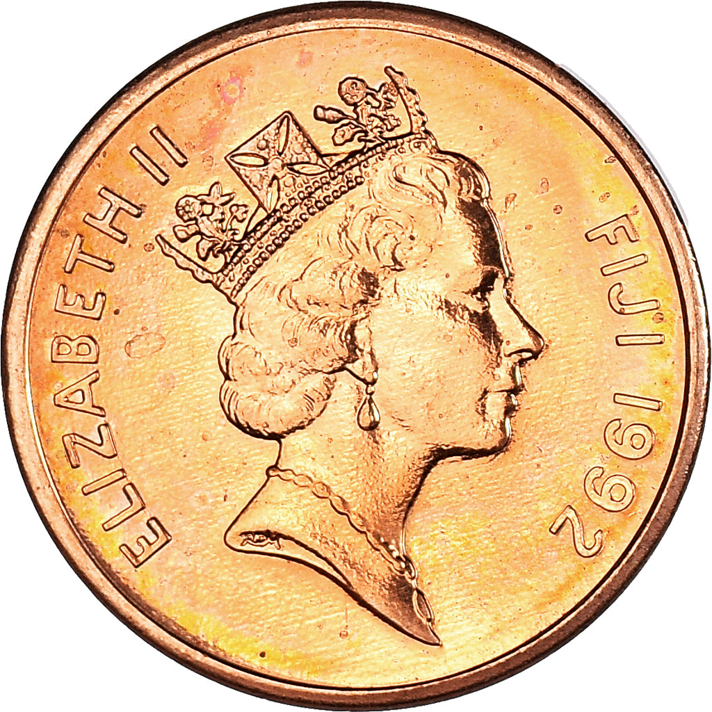 Coin, Fiji, Elizabeth II, Cent, 1992, AU(50-53), Copper Plated Zinc, KM:49a