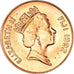 Coin, Fiji, Elizabeth II, 2 Cents, 1992, MS(60-62), Copper Plated Zinc, KM:50a