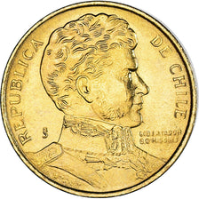 Coin, Chile, Peso, 1990, MS(63), Aluminum-Bronze, KM:216.2