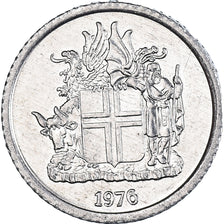 Coin, Iceland, Krona, 1976, MS(63), Aluminum, KM:23