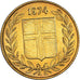 Moneta, Islandia, 50 Aurar, 1974, MS(64), Mosiądz niklowy, KM:17