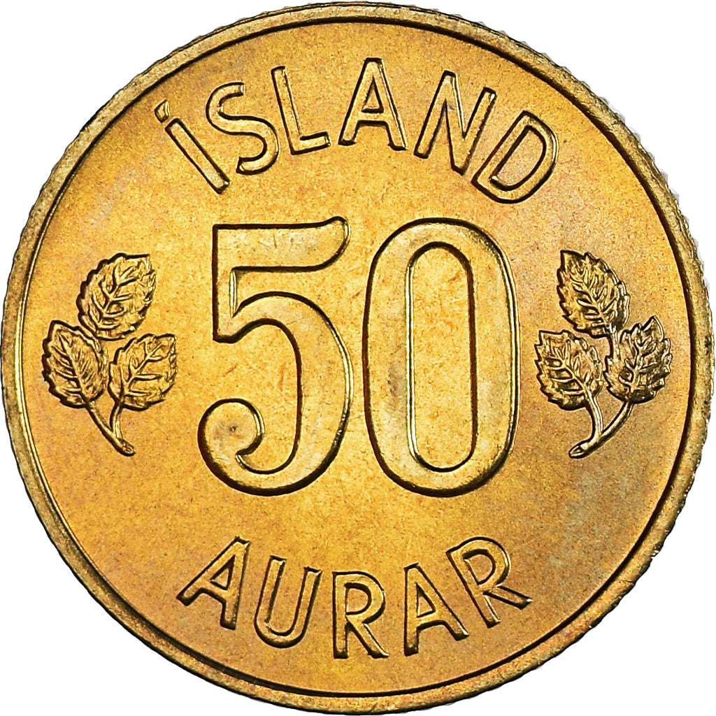 Coin, Iceland, 50 Aurar, 1974, MS(64), Nickel-brass, KM:17