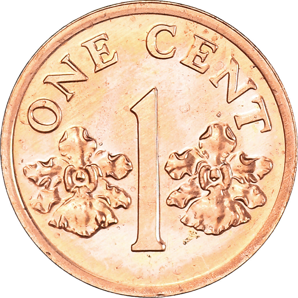 Coin, Singapore, Cent, 1994, Singapore Mint, MS(60-62), Copper Plated Zinc