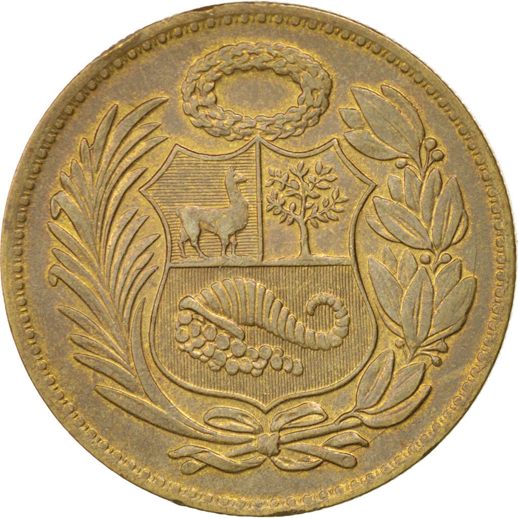 Coin, Peru, Sol, AU(55-58), Brass, KM:222