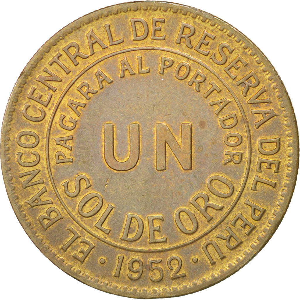 Coin, Peru, Sol, AU(55-58), Brass, KM:222