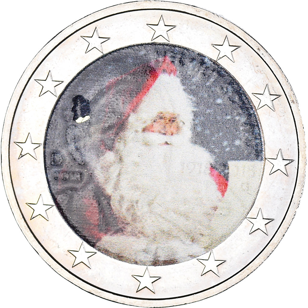 Germany, 2 Euro, Père Noël, Colourized, MS(60-62), Bi-Metallic, KM:New