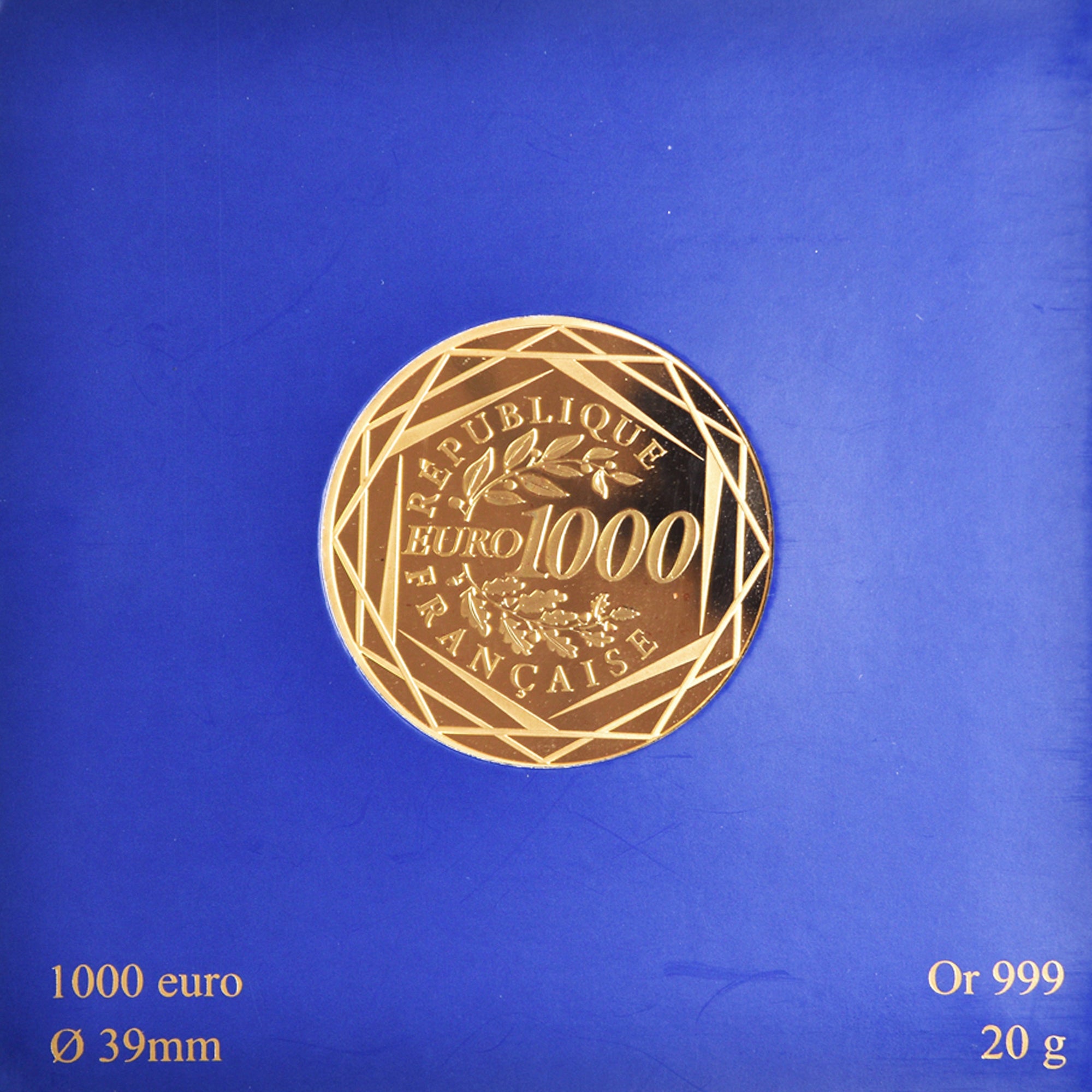 France, 1000 Euro, 2012, Paris, MS(65-70), Gold