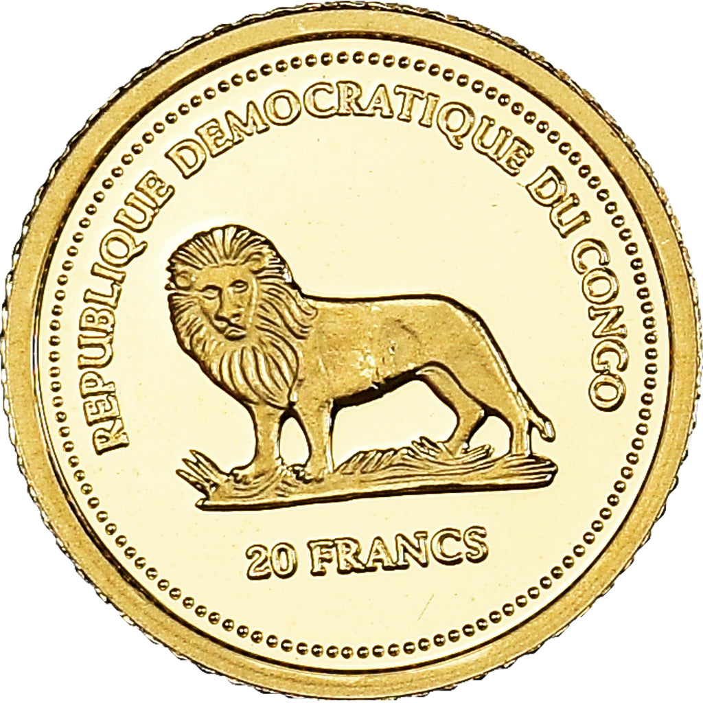Coin, CONGO, DEMOCRATIC REPUBLIC, 20 Francs, 2005, MS(65-70), Gold, KM:173