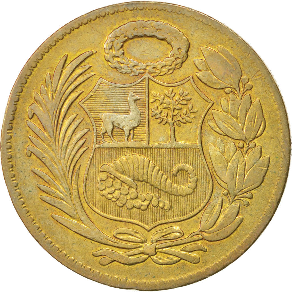 PERU, Sol, 1963, KM #222, EF(40-45), Brass, 33