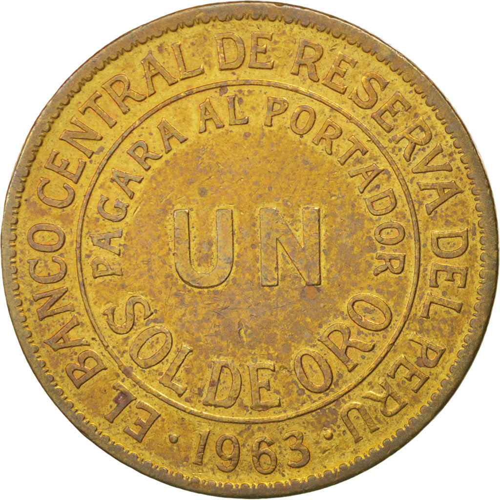 PERU, Sol, 1963, KM #222, EF(40-45), Brass, 33