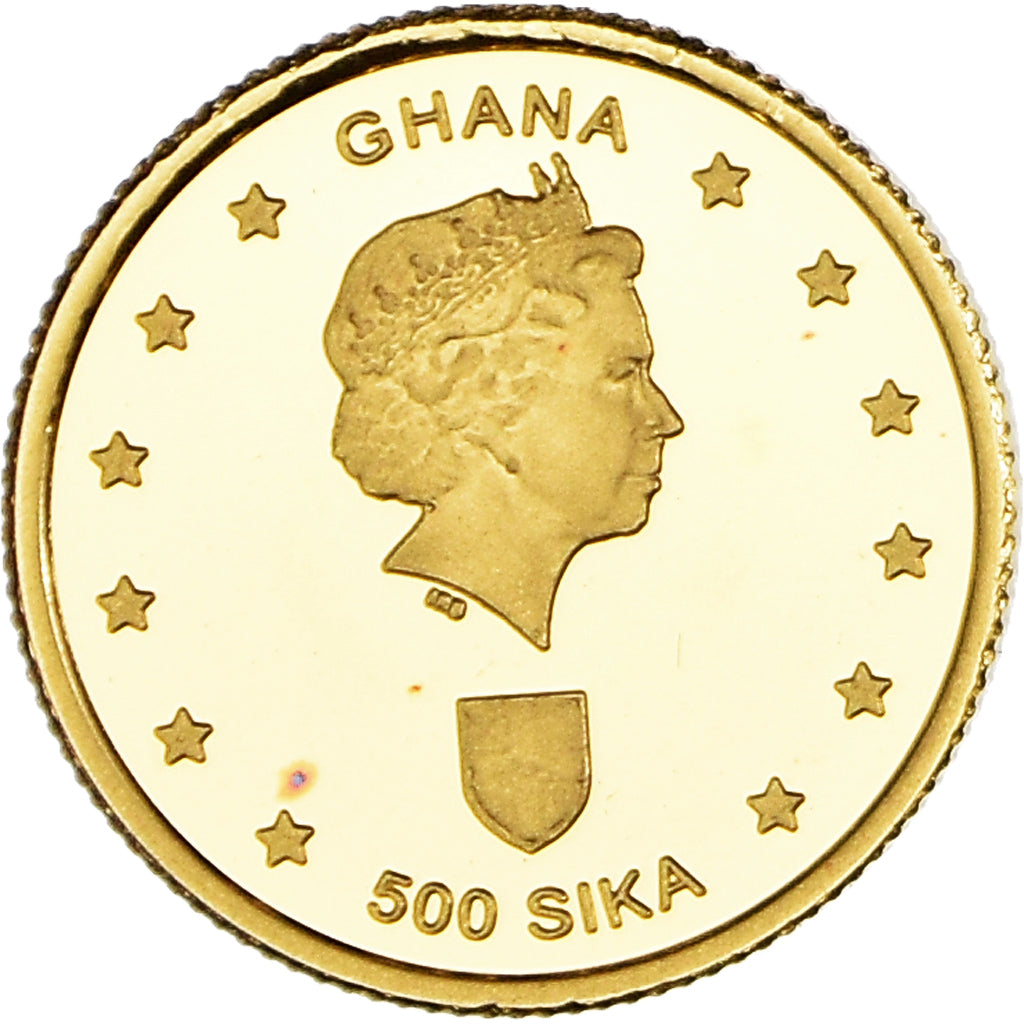 Moneta, Ghana, Phoenician Navigators, 500 Sika, 2002, 1/25 Oz, SPL+, Oro
