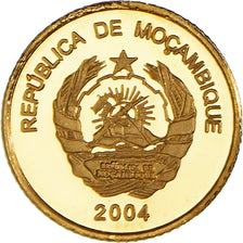 Moeda, Moçambique, 1000 Meticais, 2004, MS(64), Dourado
