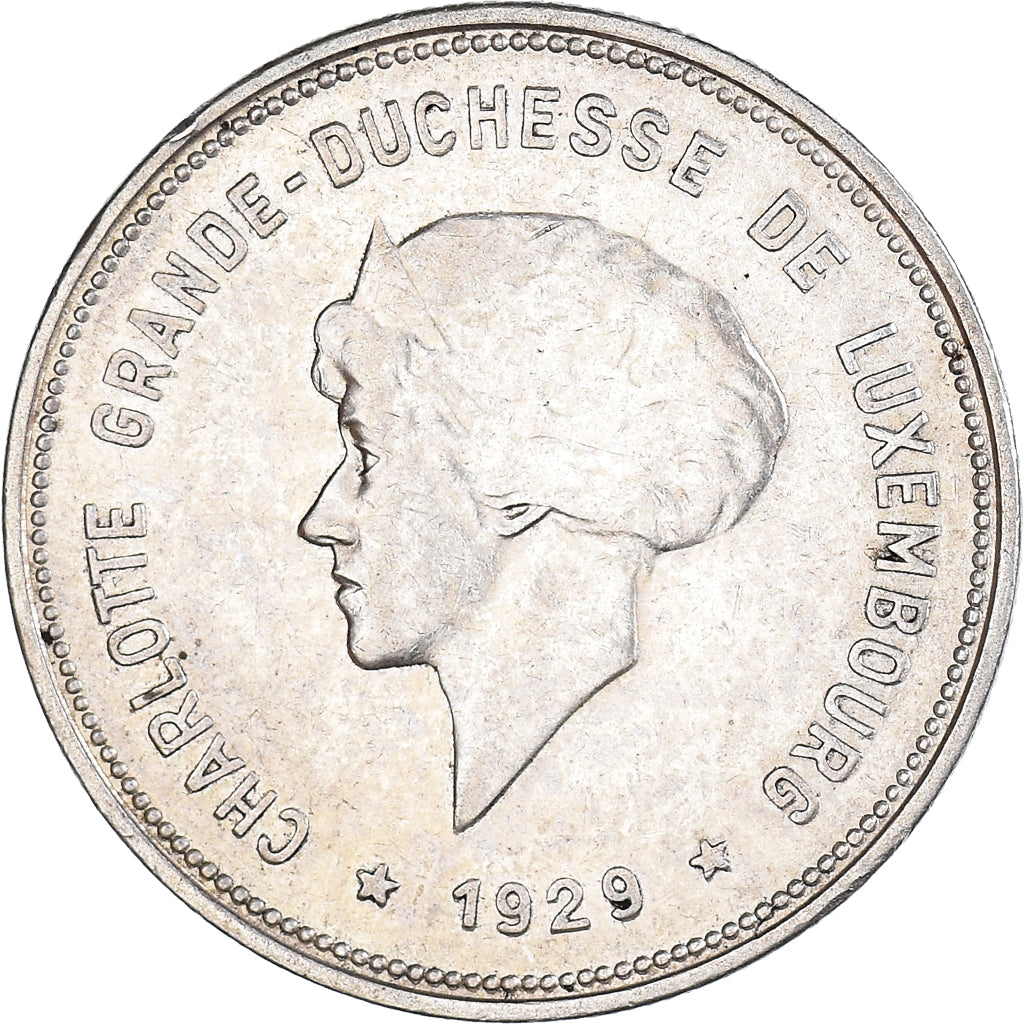 Moneta, Lussemburgo, Charlotte, 5 Francs, 1929, BB, Argento, KM:38