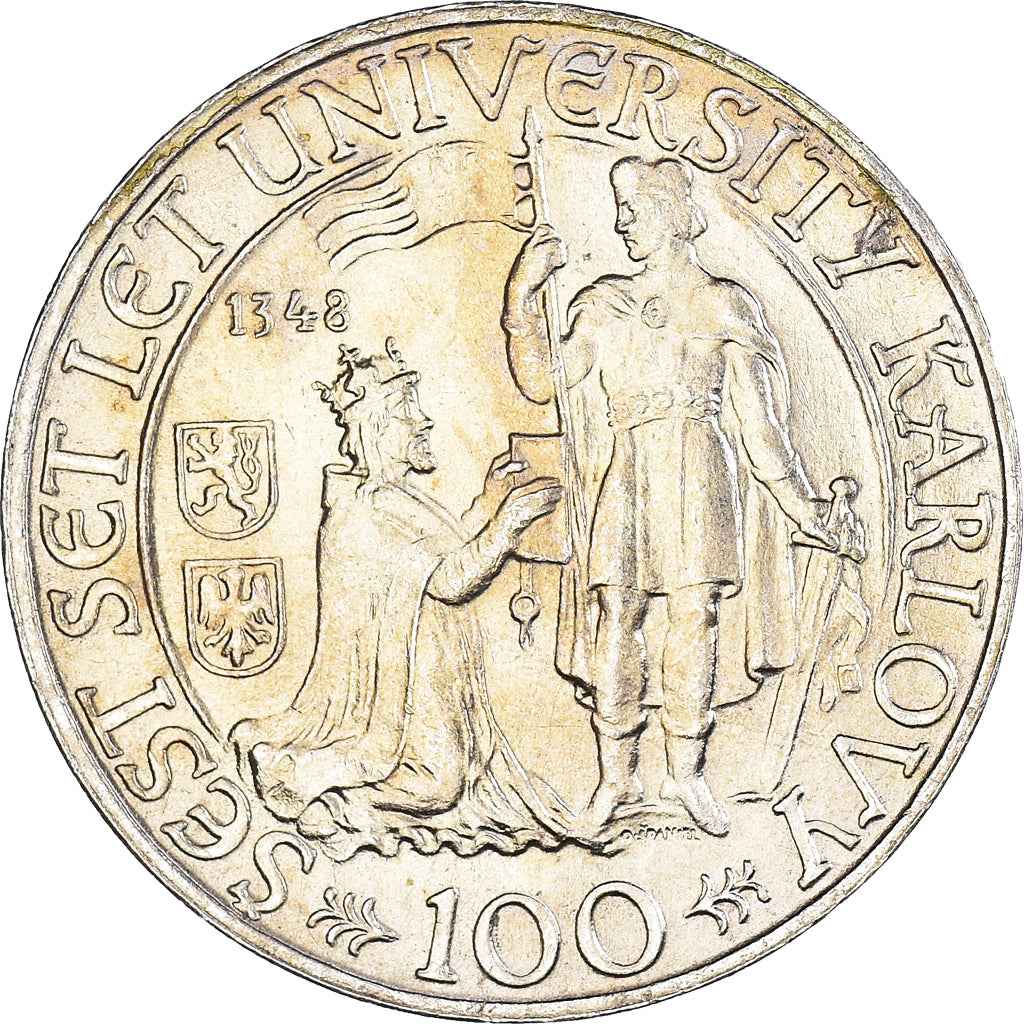 Moneda, Checoslovaquia, 100 Korun, 1948, EBC+, Plata, KM:26