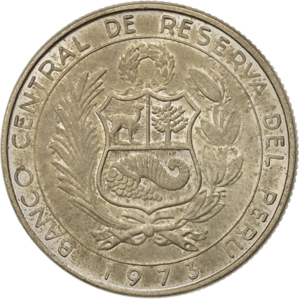 Coin, Peru, 10 Soles, 1973, AU(55-58), Copper-nickel, KM:258