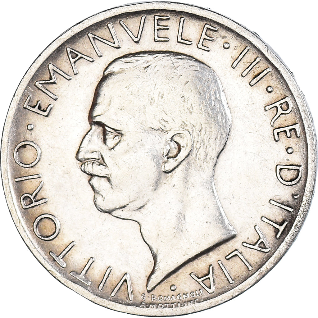 Coin, Italy, Vittorio Emanuele III, 5 Lire, 1929, Rome, EF(40-45), Silver
