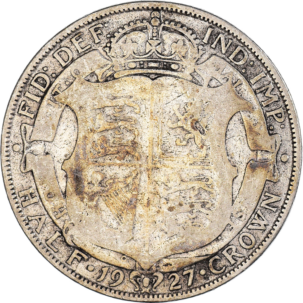 Moneta, Gran Bretagna, George V, 1/2 Crown, 1927, MB, Argento, KM:830
