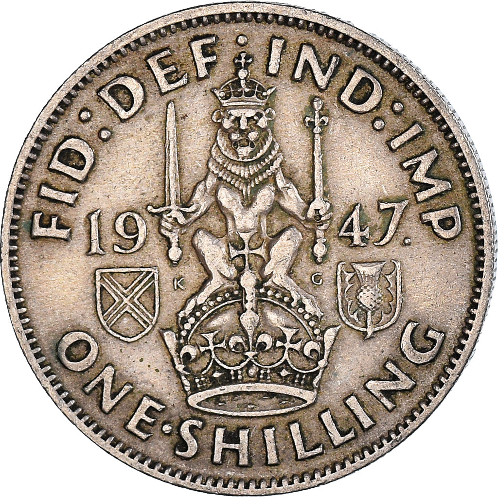 Münze, Großbritannien, George VI, Shilling, 1947, SS+, Kupfer-Nickel, KM:863