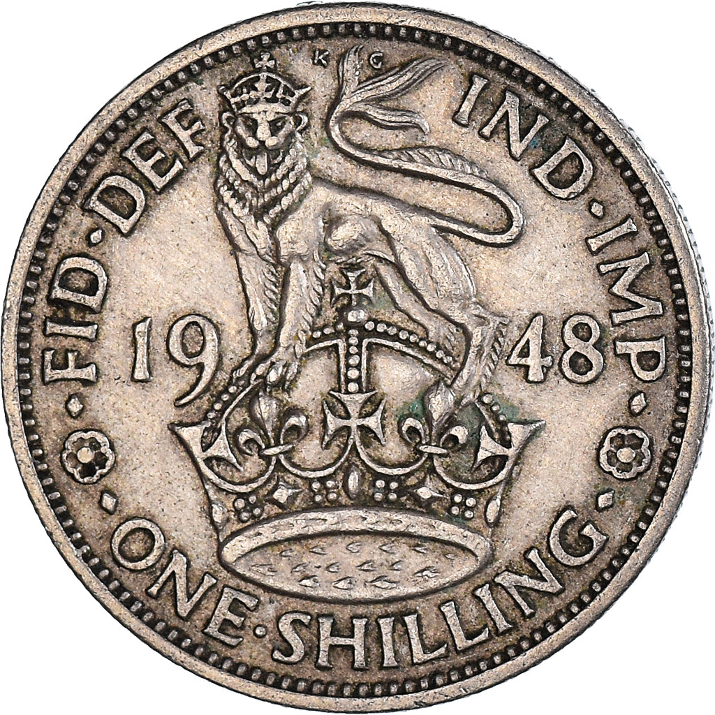 Moneta, Gran Bretagna, George VI, Shilling, 1948, BB, Rame-nichel, KM:863