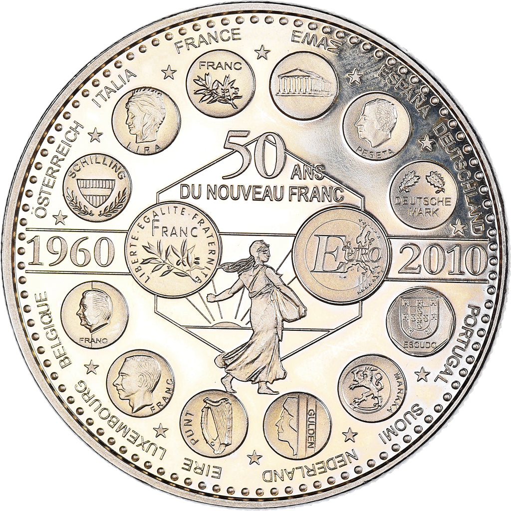 França, medalha, L'Europe des XXVII, 50 ans du nouveau Franc, Politics, 2010