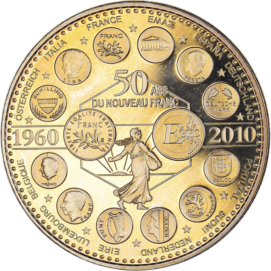 France, Médaille, L'Europe des XXVII, 50 ans du nouveau Franc, Politics, 2010