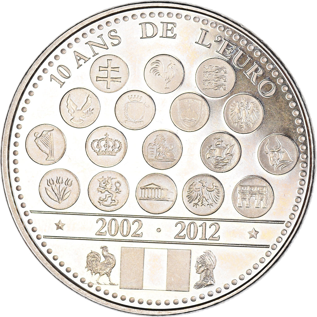 France, Médaille, L'Europe des XXVII, 10 Ans de l'Euro, Politics, 2012, SUP
