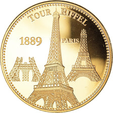 France, Medal, Paris - La Tour Eiffel, MS(64), Copper-Nickel Gilt