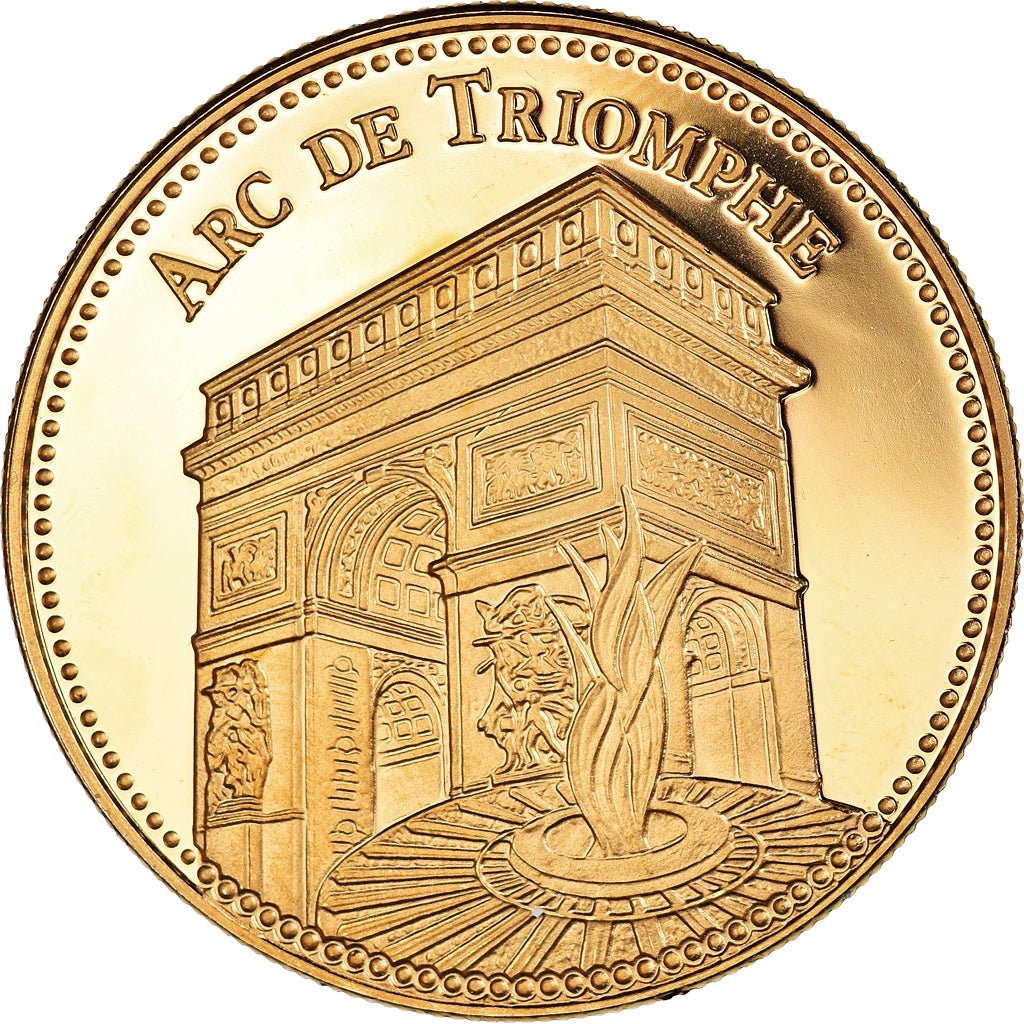 France, Médaille, Paris - L'Arc de Triomphe, SPL+, Copper Gilt