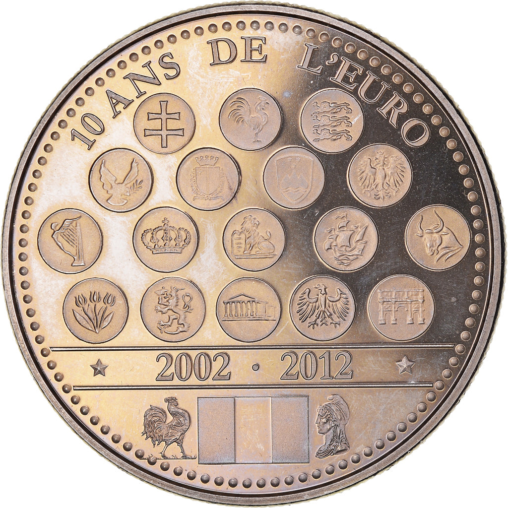 France, Médaille, L'Europe des XXVII, 10 Ans de l'Euro, Politics, 2012, SUP+