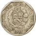 PERU, 50 Centimos, 1991, Lima, KM #307.1, EF(40-45), Copper-Nickel-Zinc, 22