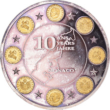 Monaco, Medaille, 10 Ans de l'Europe, Monaco, SS, Copper Plated Silver