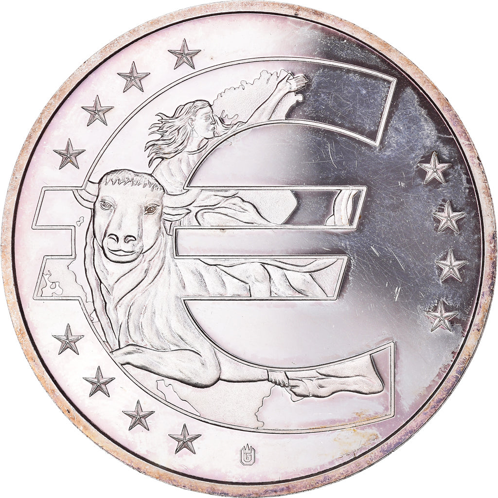 Monaco, Medaille, 10 Ans de l'Europe, Monaco, SS, Copper Plated Silver
