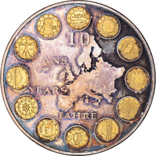 France, Medal, 10 Ans de L'Europe, VF(30-35), Copper Plated Silver