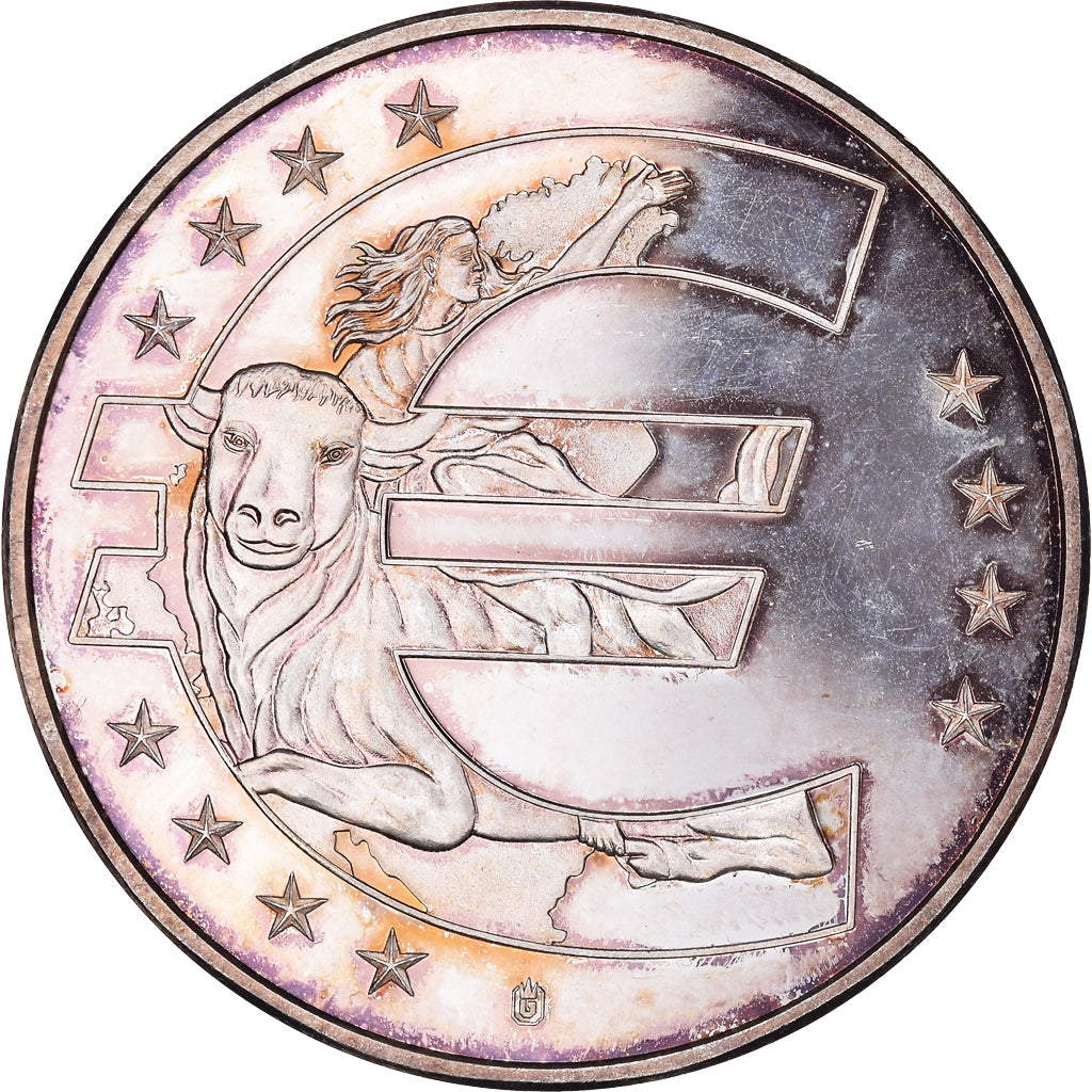 France, Medal, 10 Ans de L'Europe, VF(30-35), Copper Plated Silver
