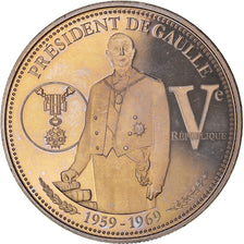Frankrijk, Medaille, Vème République, Président De Gaulle, ZF+, Cupro-nikkel