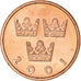 Moeda, Suécia, Carl XVI Gustaf, 50 Öre, 2001, MS(64), Bronze, KM:878