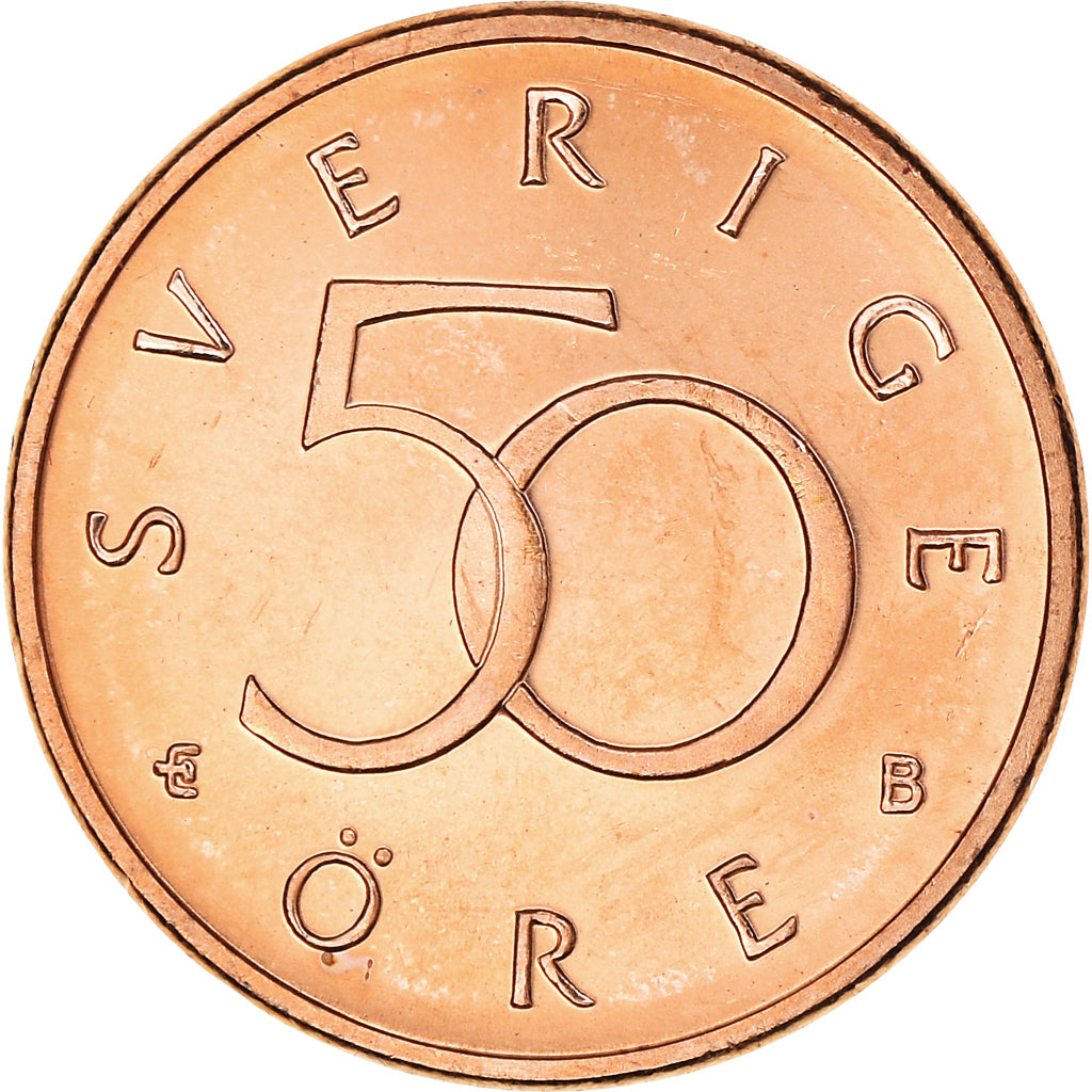 Coin, Sweden, Carl XVI Gustaf, 50 Öre, 2001, MS(64), Bronze, KM:878