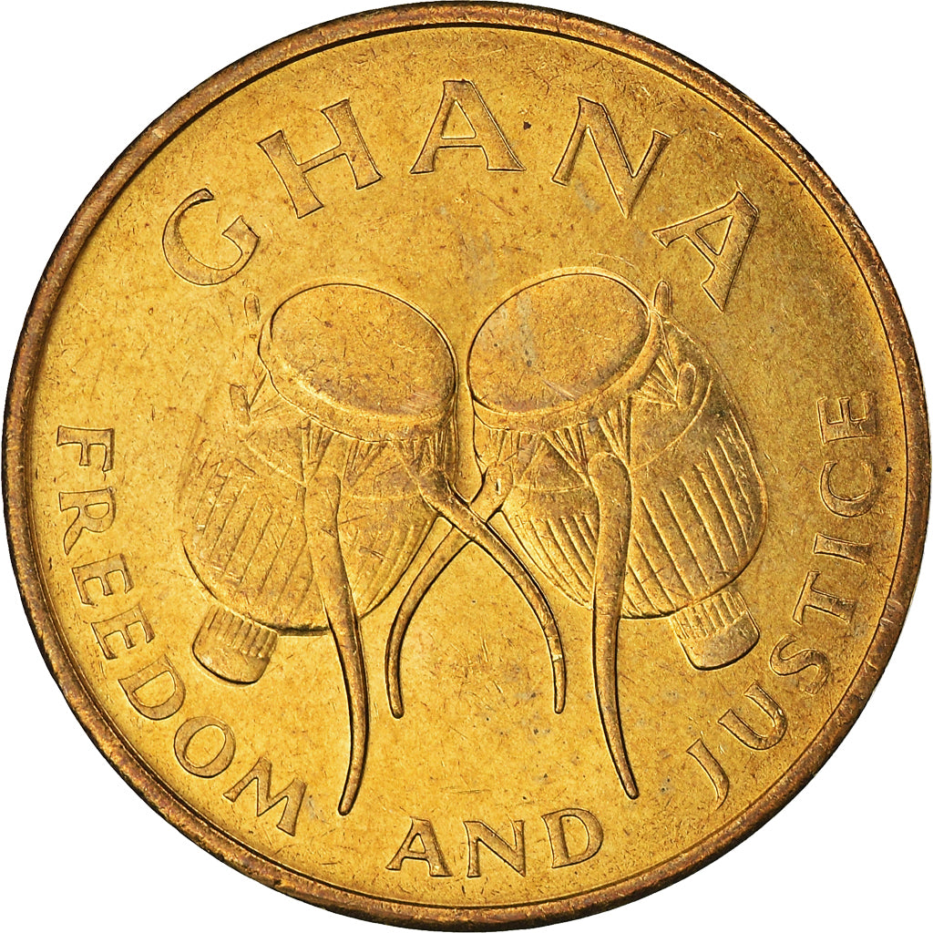 Moneda, Ghana, 5 Cedis, 1984, EBC+, Latón, KM:26