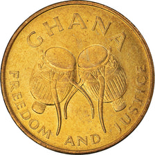 Moneda, Ghana, 5 Cedis, 1984, EBC+, Latón, KM:26