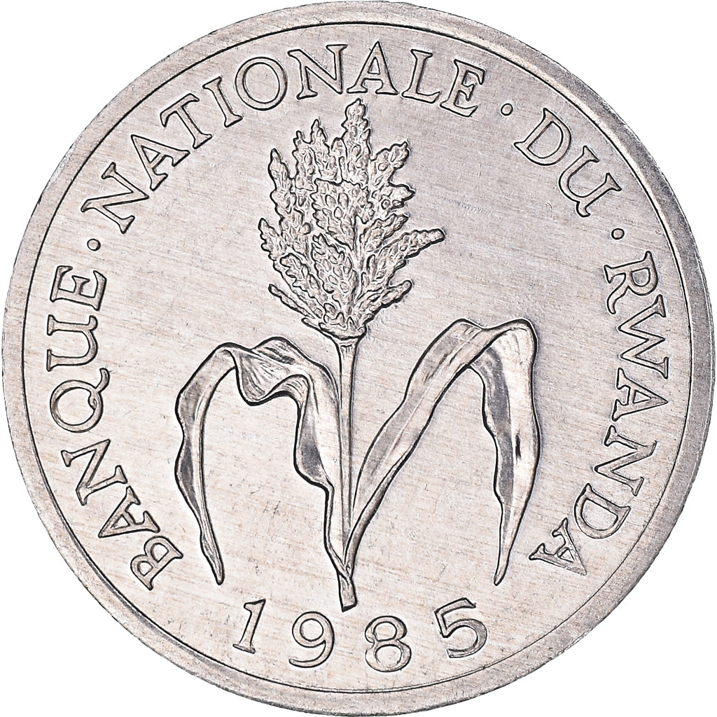 Münze, Ruanda, Franc, 1985, British Royal Mint, VZ+, Aluminium, KM:12