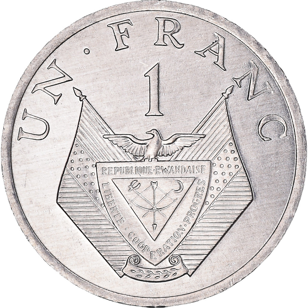 Münze, Ruanda, Franc, 1985, British Royal Mint, VZ+, Aluminium, KM:12