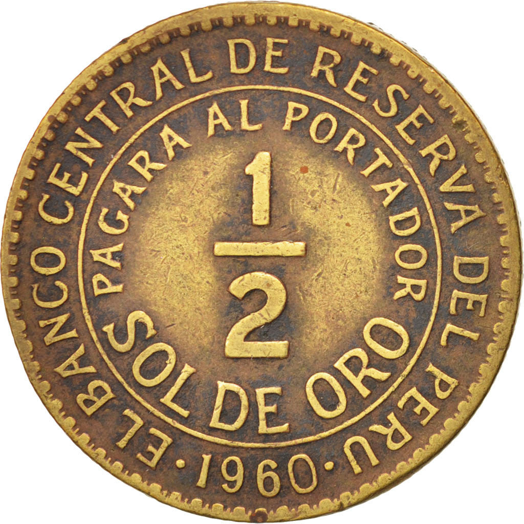Perù, 1/2 Sol, 1960, BB, Ottone, KM:220.5