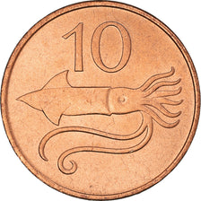 Moneta, Islandia, 10 Aurar, 1981, MS(63), Brązowy, KM:25