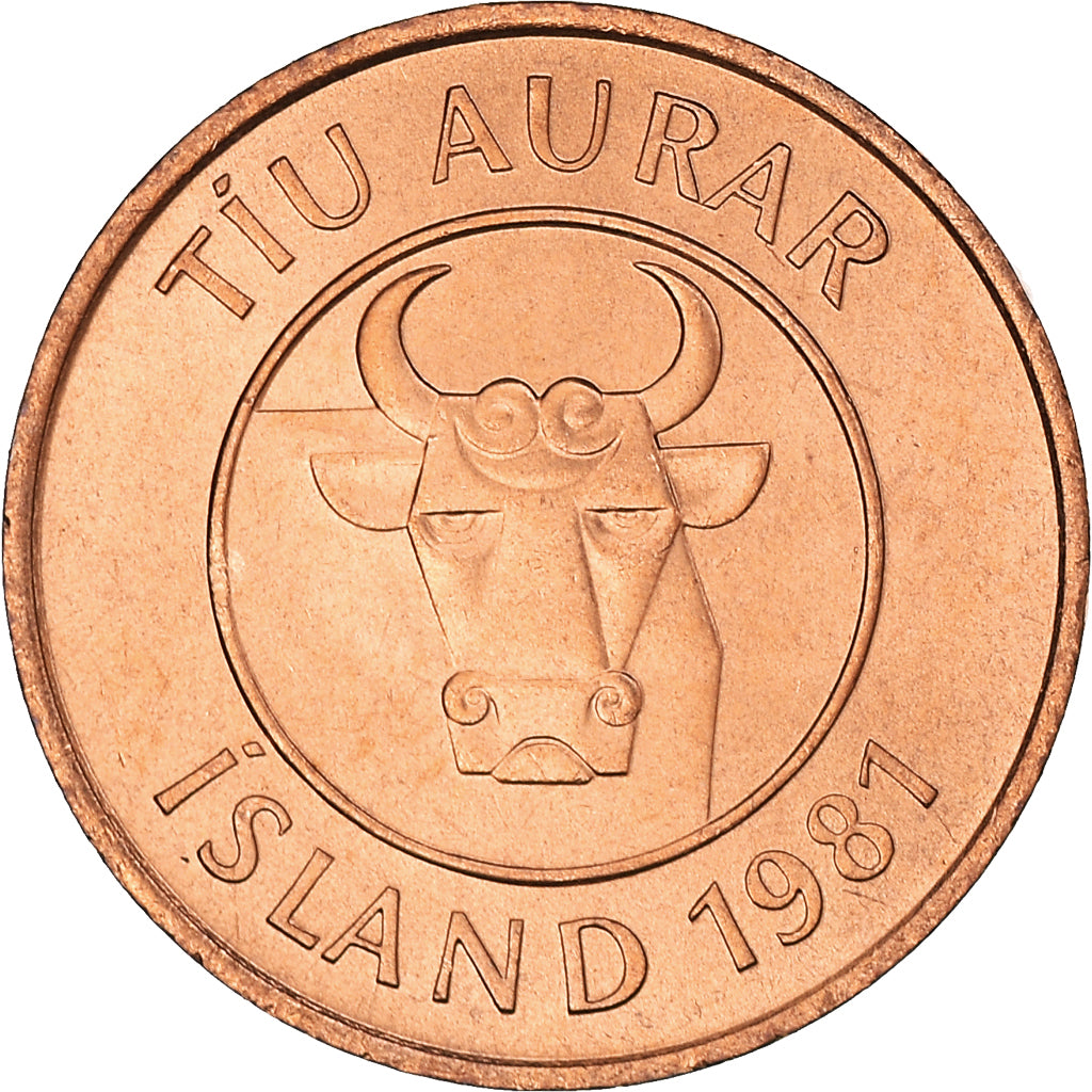 Münze, Iceland, 10 Aurar, 1981, UNZ, Bronze, KM:25