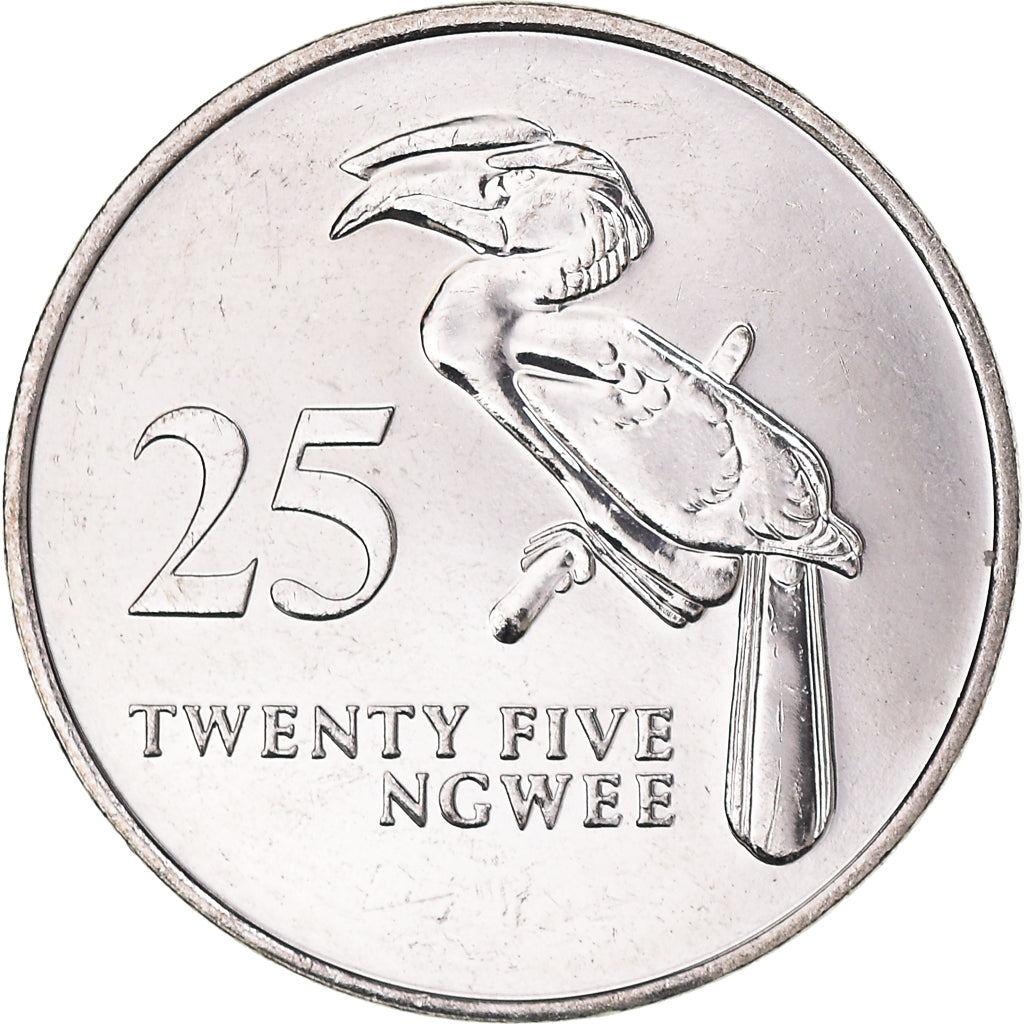 Moneta, Zambia, 25 Ngwee, 1992, British Royal Mint, SPL-, Acciaio placcato