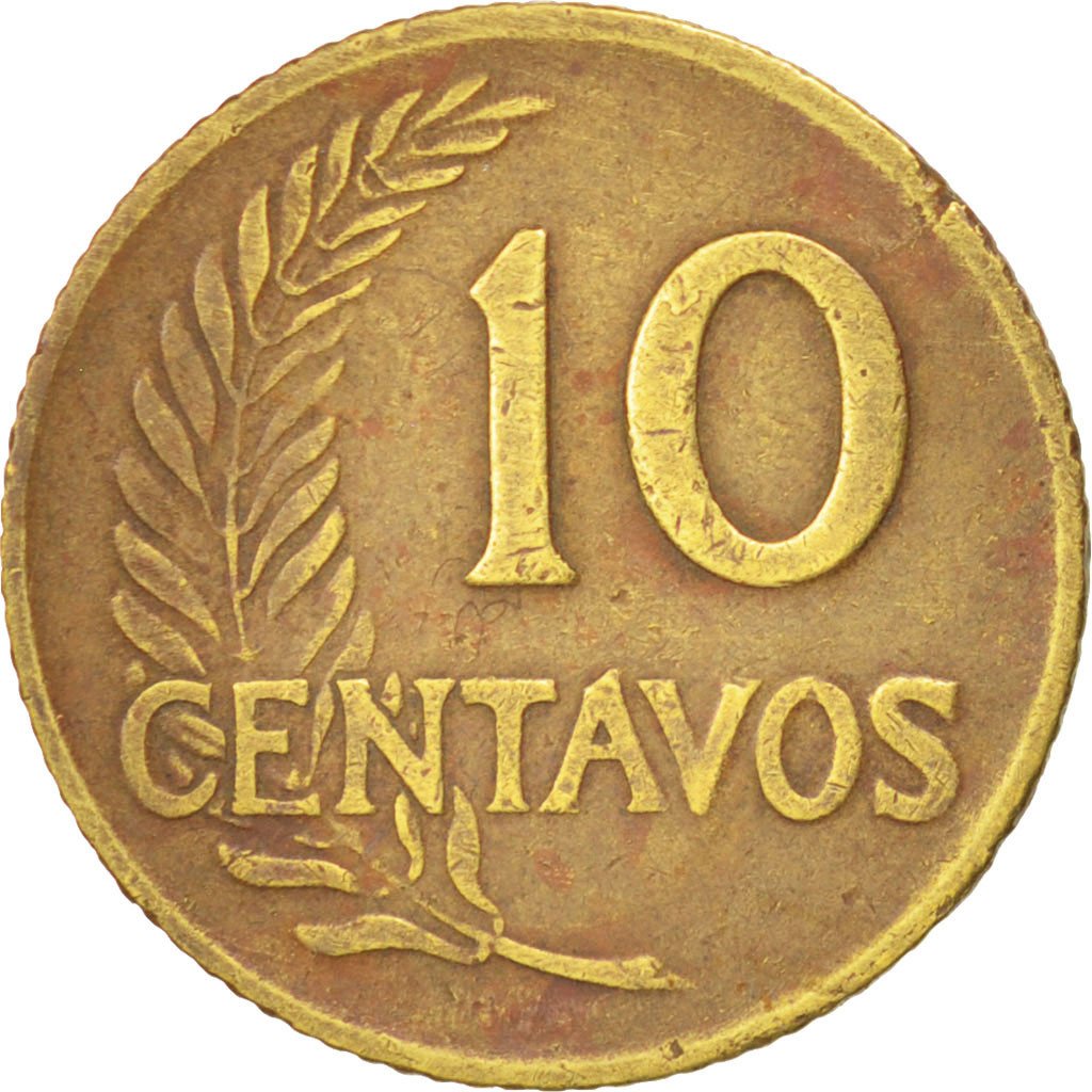 Perù, 10 Centavos, 1960, BB, Ottone, KM:224.2
