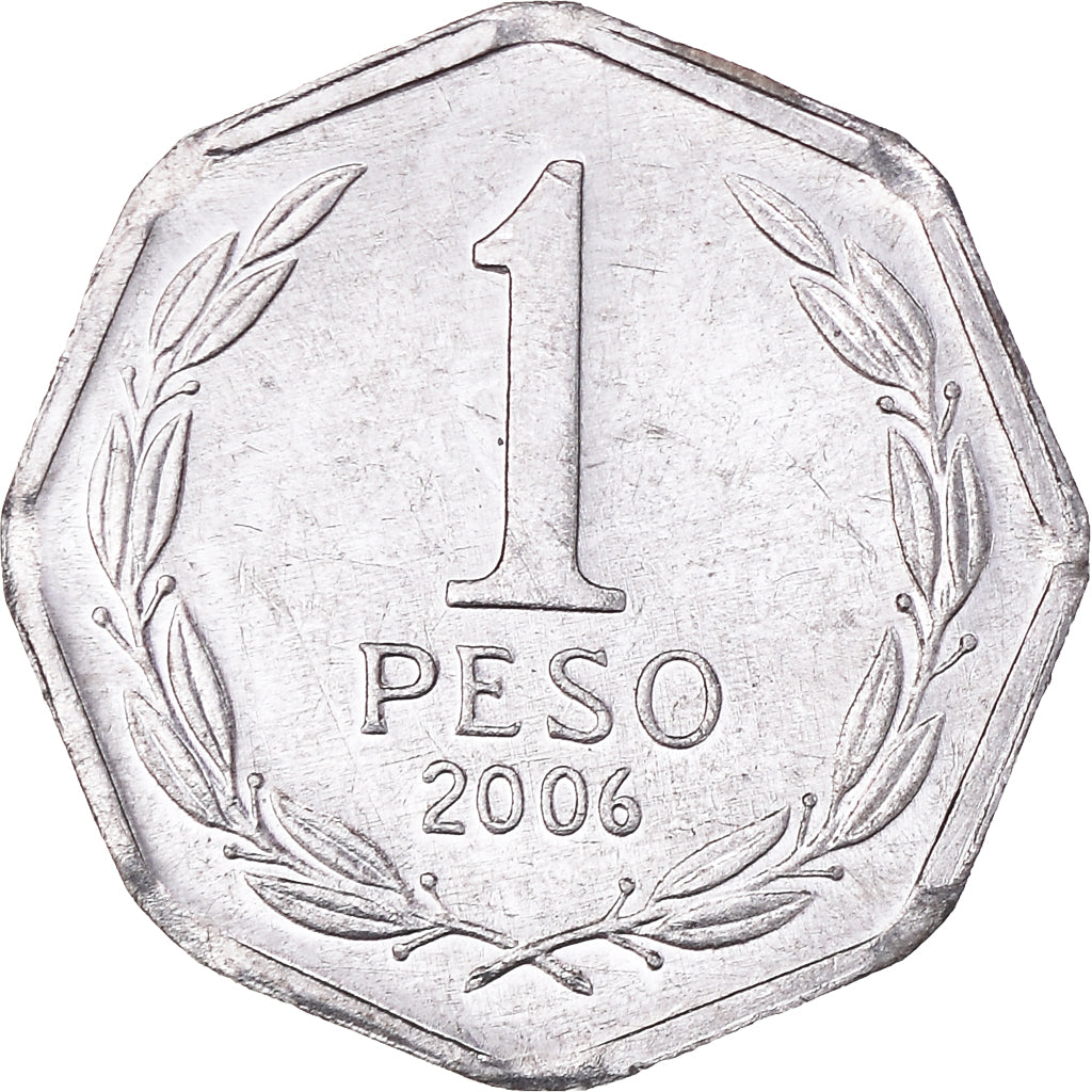 Coin, Chile, Peso, 2006, Santiago, AU(55-58), Aluminum, KM:231
