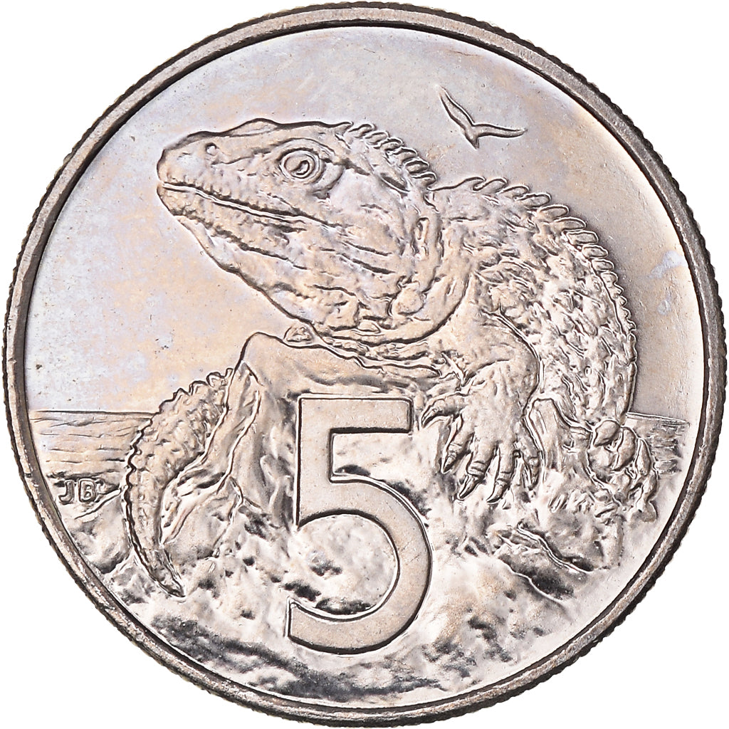 Moneda, Nueva Zelanda, Elizabeth II, 5 Cents, 2004, EBC+, Cobre - níquel