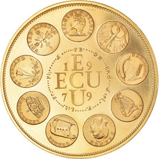 France, Medal, Ecu Europa, Europe debout, 1979, Rodier, MS(64), Gold
