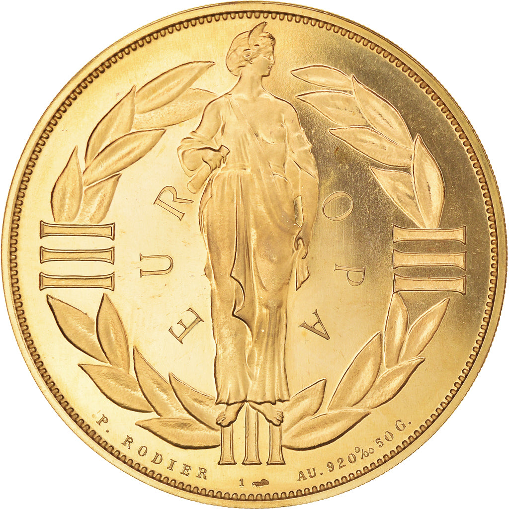 France, Médaille, Ecu Europa, Europe debout, 1979, Rodier, SPL+, Or